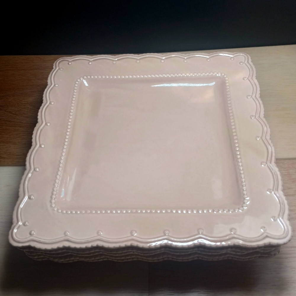 Tabletops Unlimited Le Provence Taupe 10.5in Square Stoneware Dinner Plate